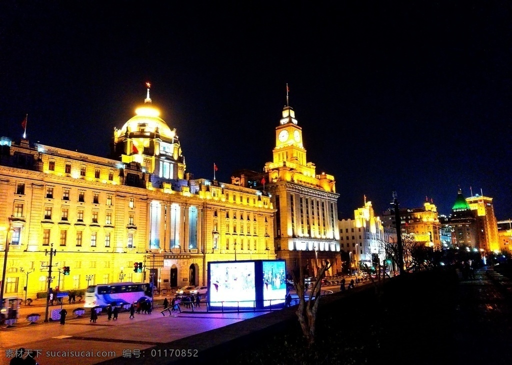 外滩夜景 上海 外滩 建筑 人文 夜景 灯光 旅游摄影 国内旅游