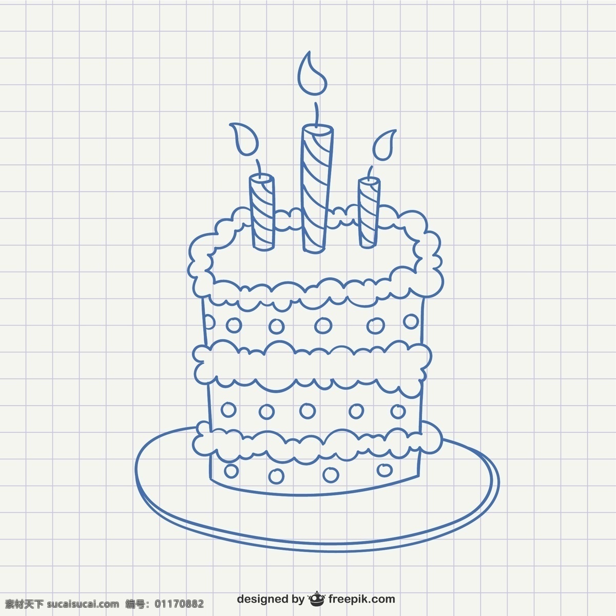 生日蛋糕插图 生日 蛋糕 涂鸦 矢量 ai文件 源文件
