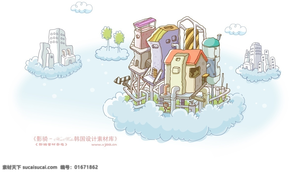线条 城市 风景 hanmaker 韩国 设计素材 库 线条城市风景 卡通 漫画 手绘 矢量图 建筑家居