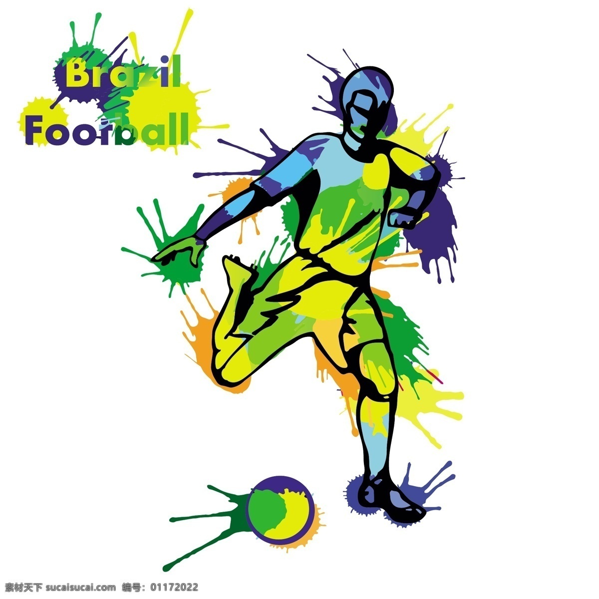 水墨 喷溅 球员 插画 模板下载 水墨喷溅 巴西 足球 世界杯 足球赛事 足球比赛 体育运动 生活百科 矢量素材 白色