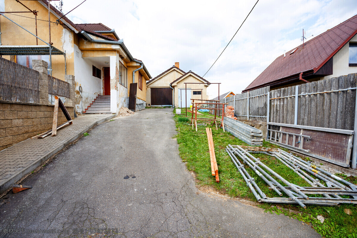 房屋 前 小路 装修 建筑 梯架 植物 窗户 蓝天 建筑设计 环境家居