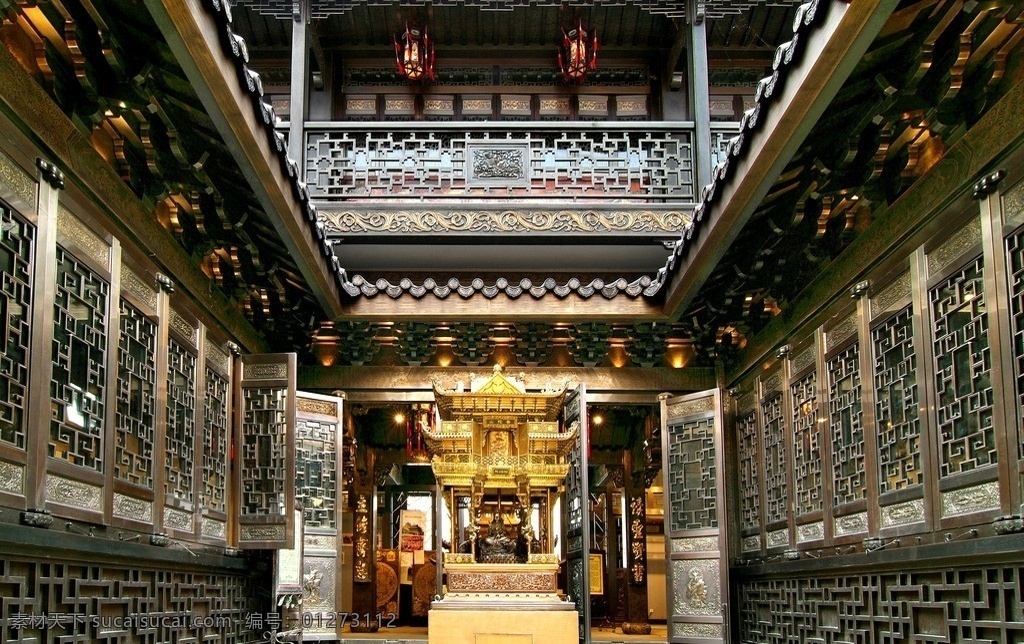 铜雕 艺术 博物馆 仿古 佛龛 佛像 观世音 菩萨 古典 古色古香 雕梁画栋 花灯 阁楼 门窗 文化艺术