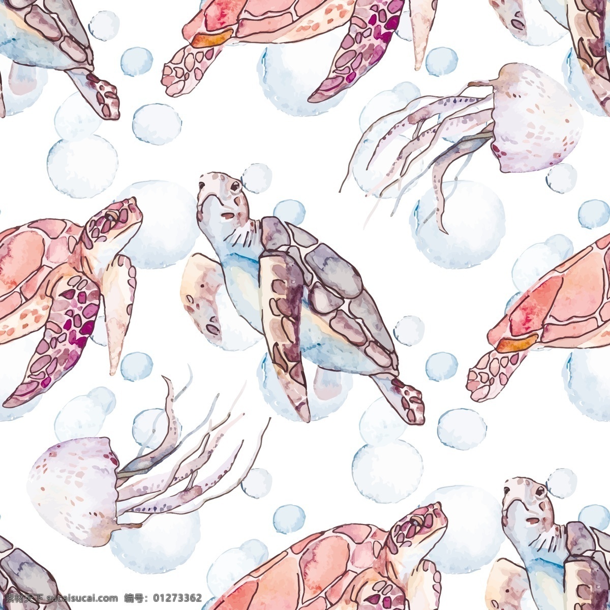 水彩 海龟 插画 背景 水彩画 乌龟插画 动物插画 海洋生物 卡通动物 水中生物 生物世界 矢量素材