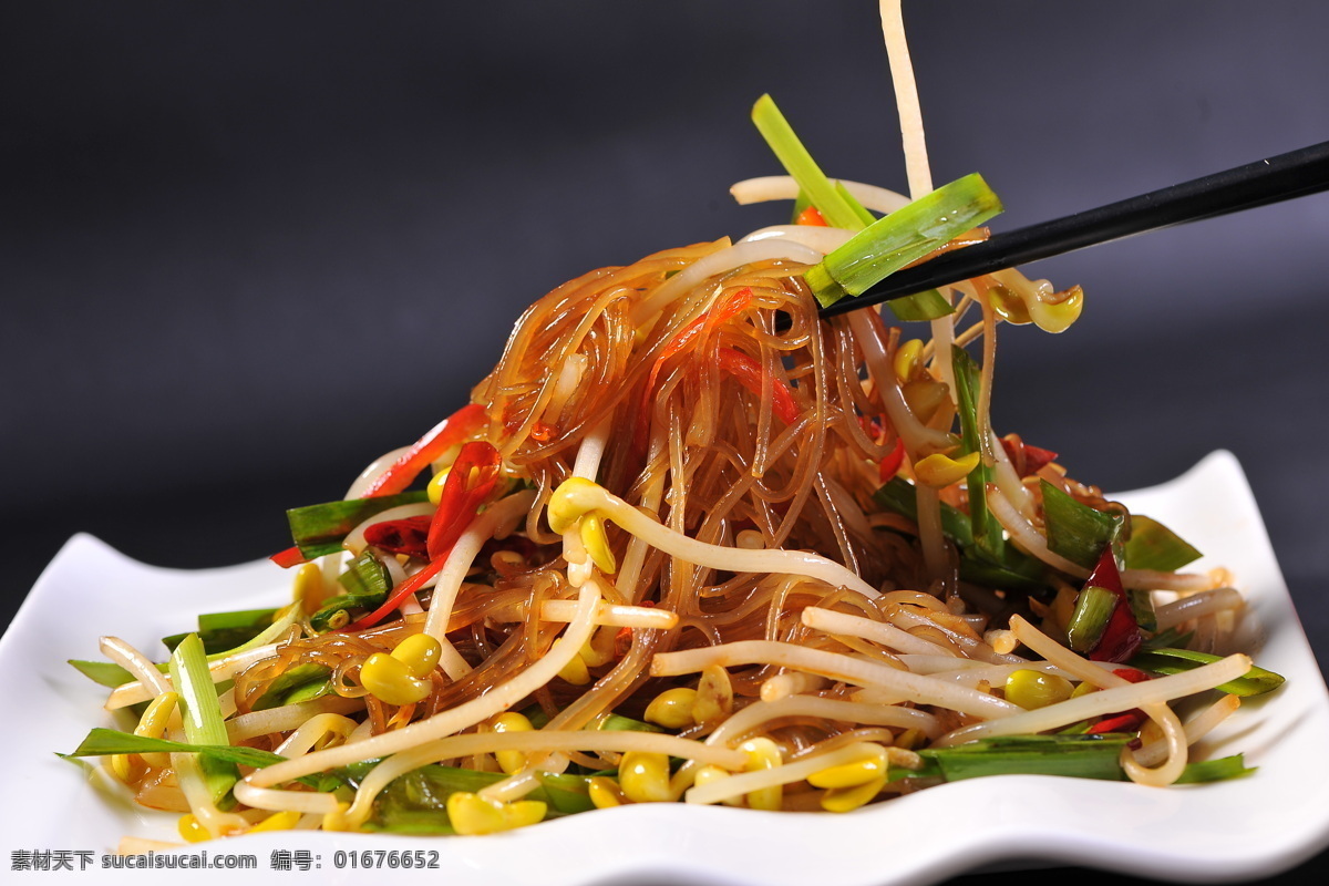 豆芽炒粉条 豆芽 粉条 芽豆炒粉条 家常热菜 菜品图 餐饮美食 传统美食