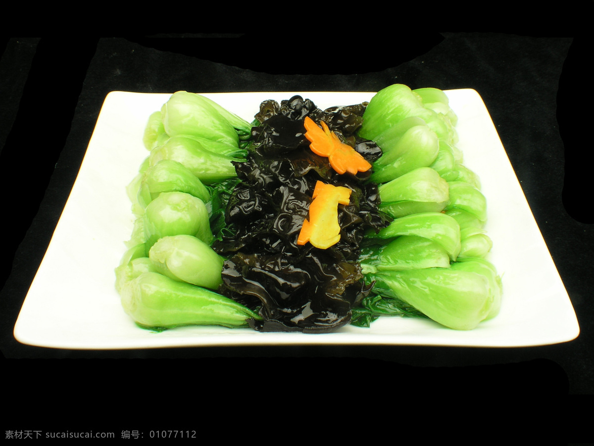 木耳小菜 木耳 油菜 中华美食 美味 熟菜 装饰 盘子 餐饮美食 传统美食 摄影图库