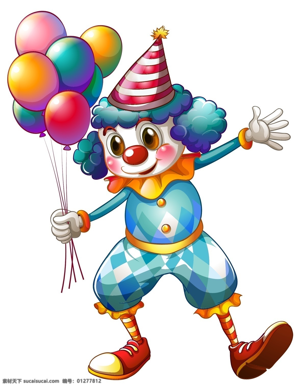 节日气球 气球 彩色气球 小丑 生日礼物 卡片 贺卡 生日快乐 彩带 节日庆祝 文化艺术 矢量