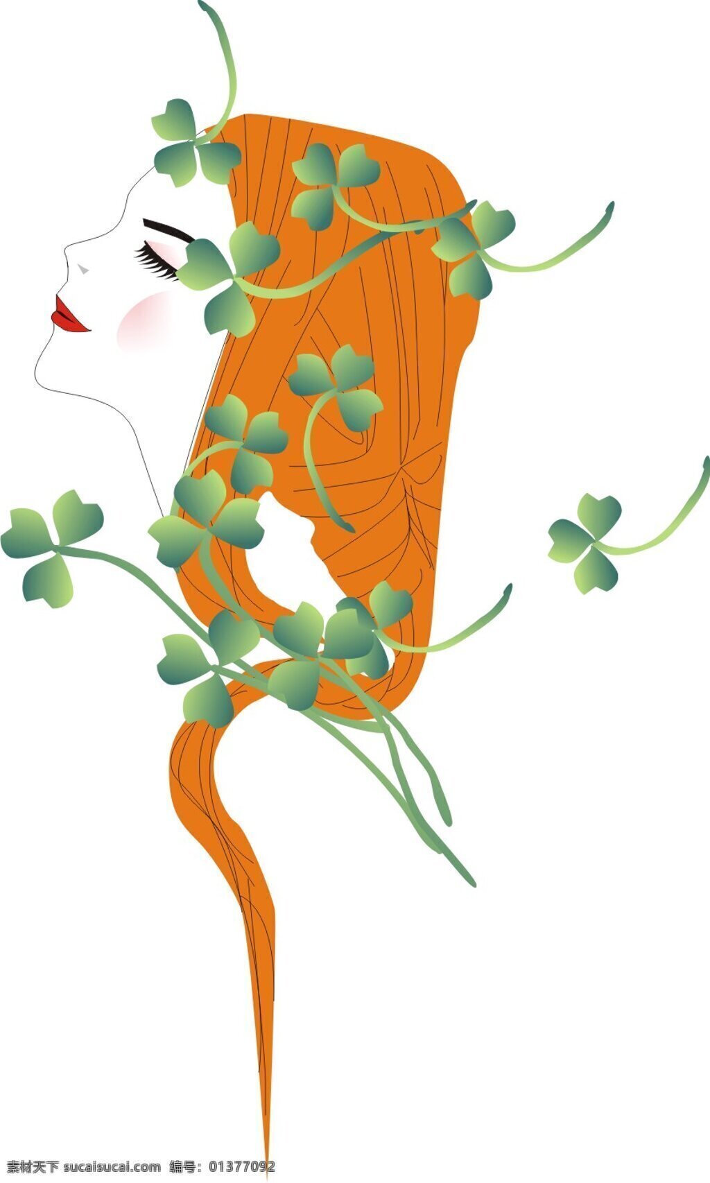 插画 图像 动漫动画 花朵 人头 插画图像 插画集