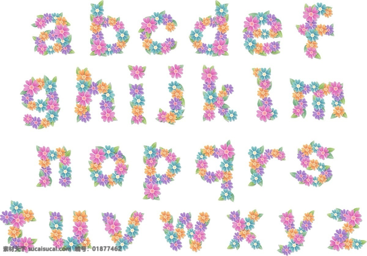创意字母设计 其他设计 英文字 英文字母设计 英文字设计 英文字体设计 字母设计 花朵 字母 矢量 模板下载 花朵字母设计 花卉字母设计 拼花字母 矢量图 艺术字