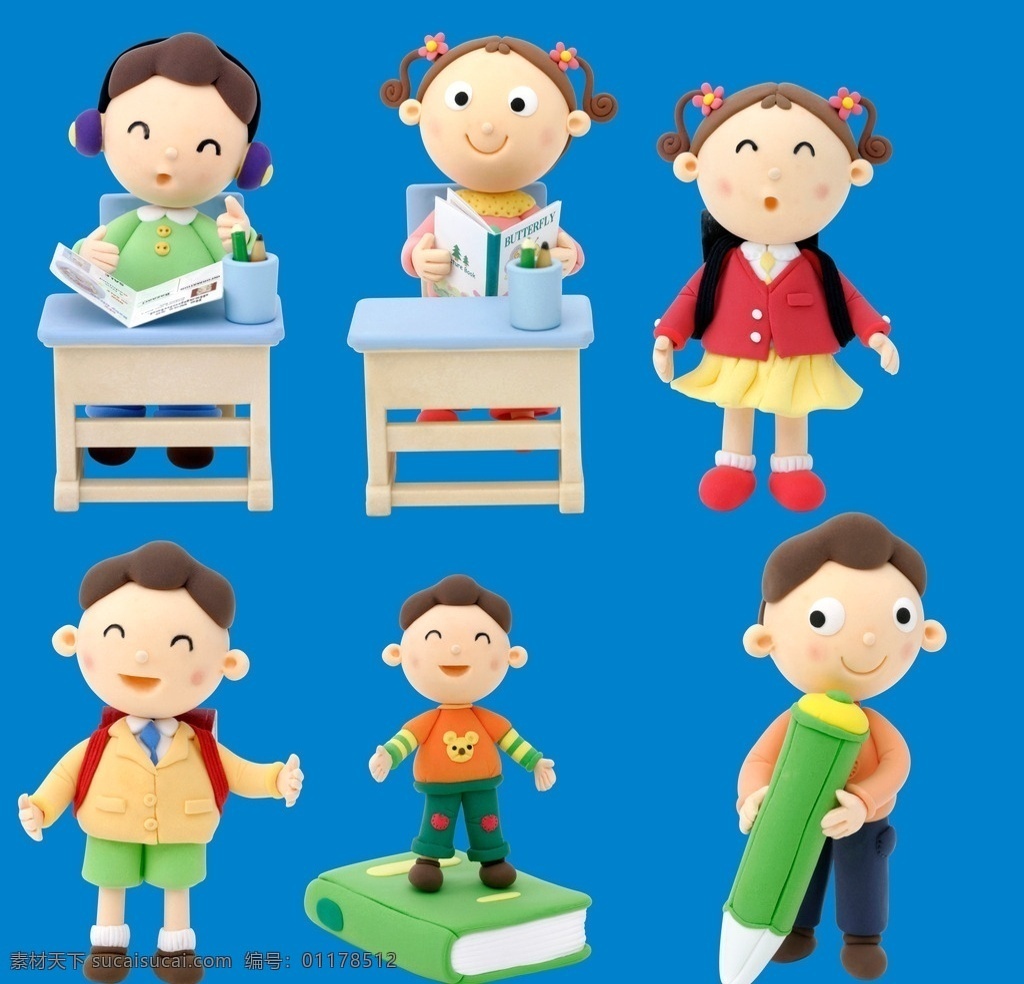 卡通人物 3d动画 3d卡通 3d卡通人物 小孩 小朋友 读书 背书包 铅笔 学习 卡通 动漫动画 动漫人物