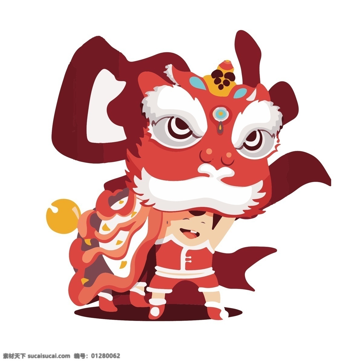 卡通舞狮 喜庆 节日 过年 舞狮子 狮子 卡通 动漫 春节 新年 新年灯笼 舞狮 卡通素材 舞狮素材 传统元素