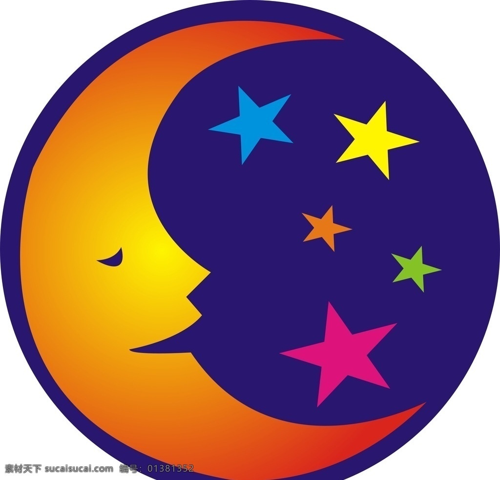 月亮 儿童 星星 logo 卡通月亮 动漫动画