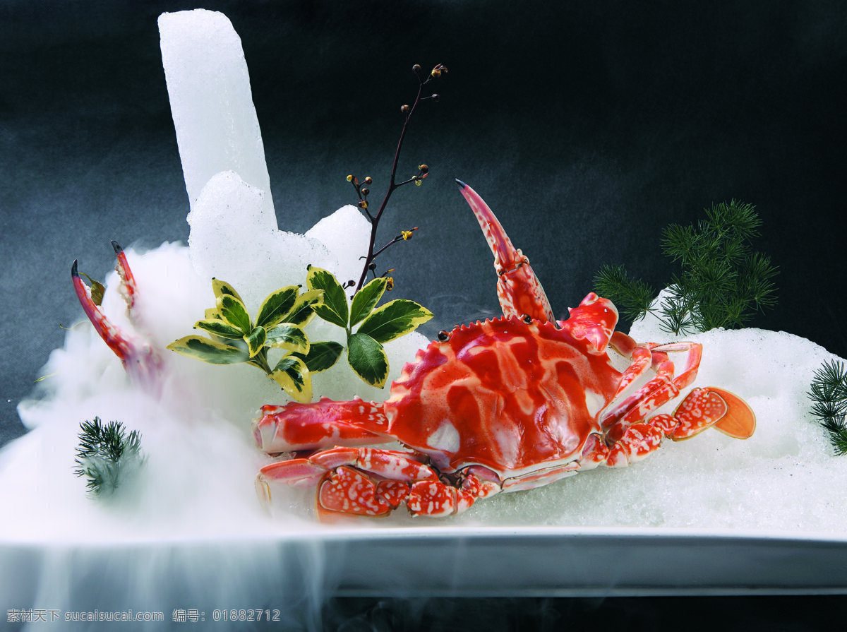 冻红花蟹 花蟹 刺身 传统美食 餐饮美食