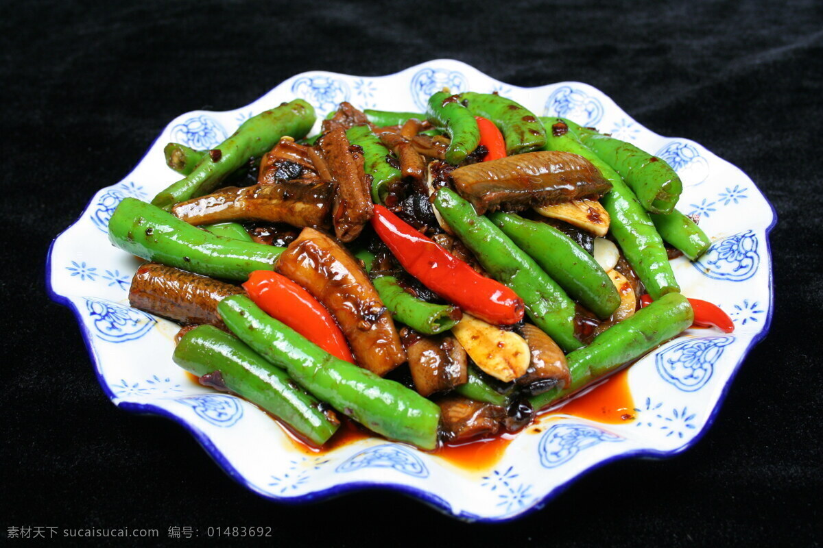 豉 椒 炒 鳝 段 豉椒炒鳝段 四季豆 中华美食 中国美食 美味佳肴 菜谱素材 美食摄影 餐饮美食