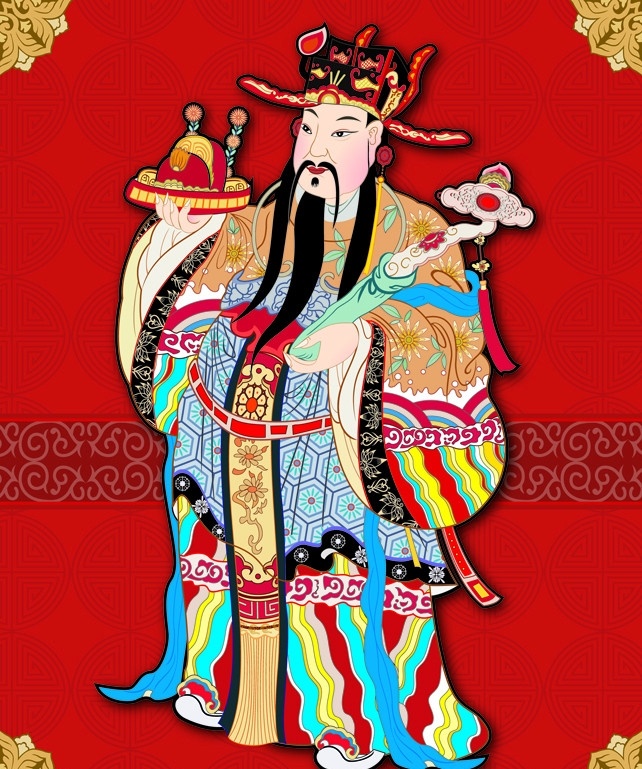 传统彩绘艺术 吉祥门神 吉祥图案 玉如意 顶戴花翎 官帽 古典图案 图案 龙 底纹 吉祥 如意 门神 富贵 财源 祥云 古代 彩色 彩绘 艺术 传统文化 文化艺术 绘画艺术 木门 矢量