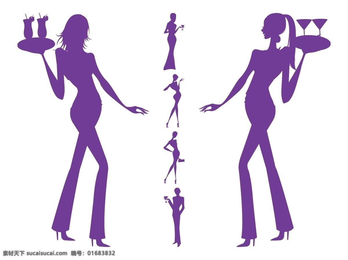 时尚美女剪影 美女剪影 时尚美女 剪影 剪影素材 矢量素材 酒吧