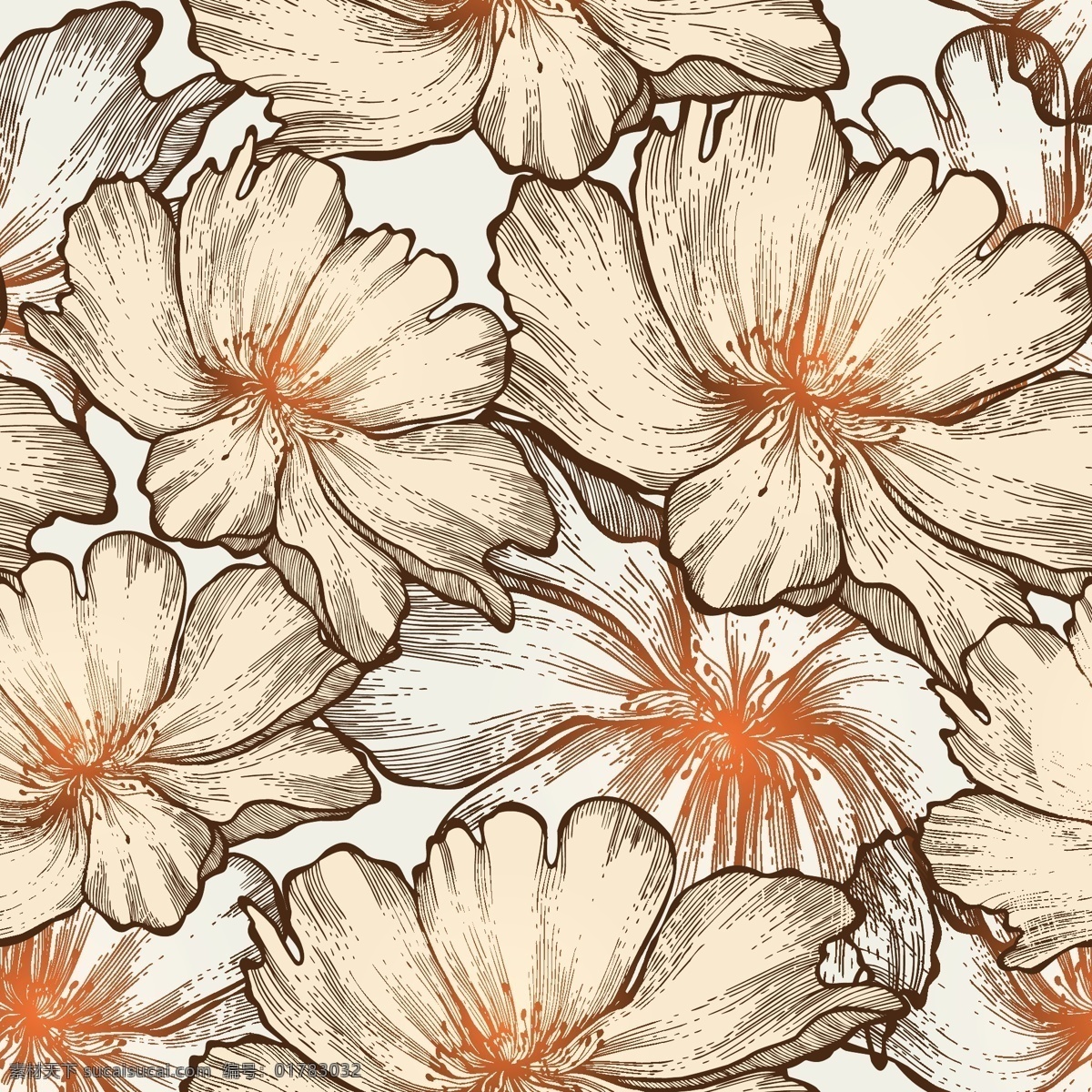 素雅 手绘 花卉 矢量 花瓣 花朵 花蕾 手绘鲜花 素雅花卉 画稿 矢量图 花纹花边