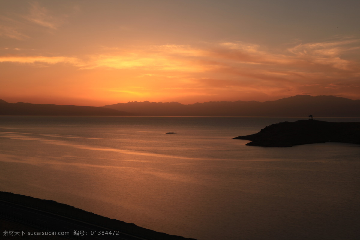 塞里木湖 赛里木湖 湖 山 晚霞 天空 自然景观 山水风景