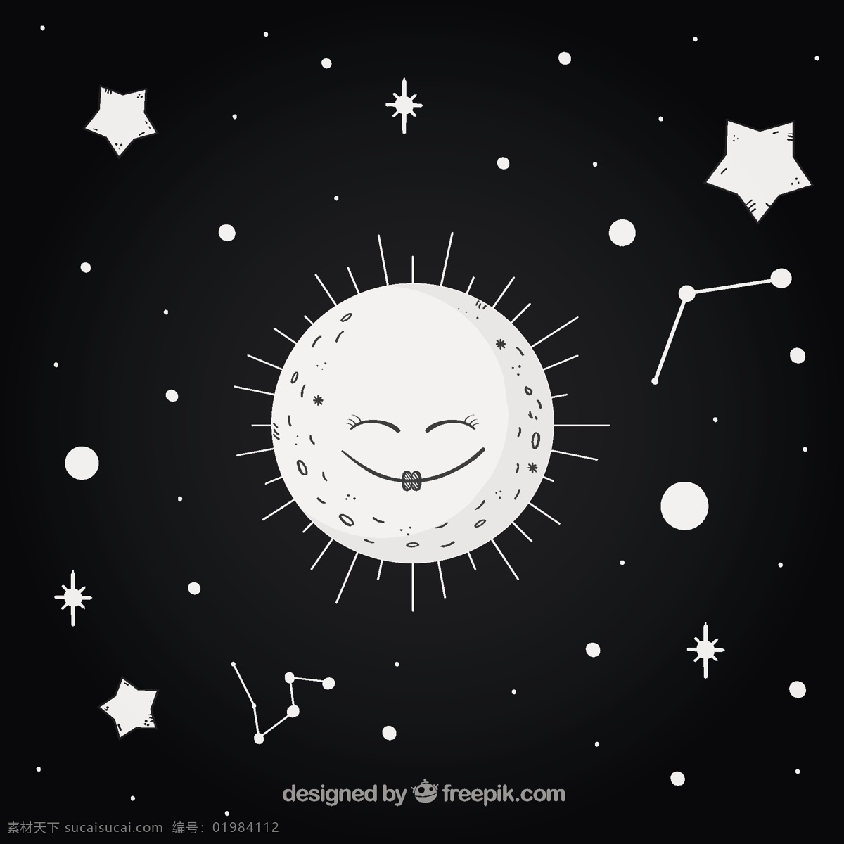 黑色背景 可爱 月亮 星星 背景 明亮 黑色 快乐 夜晚 卫星 星星背景 满月 天文 彗星 月光