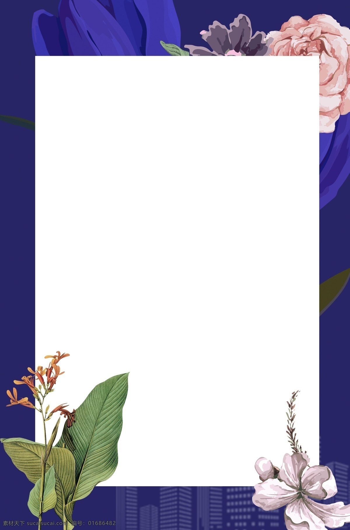 大气 花卉 神秘 深蓝色 地产 宣传海报 深蓝色背景 地产活动 会议背景 地产背景 地产宣传海报