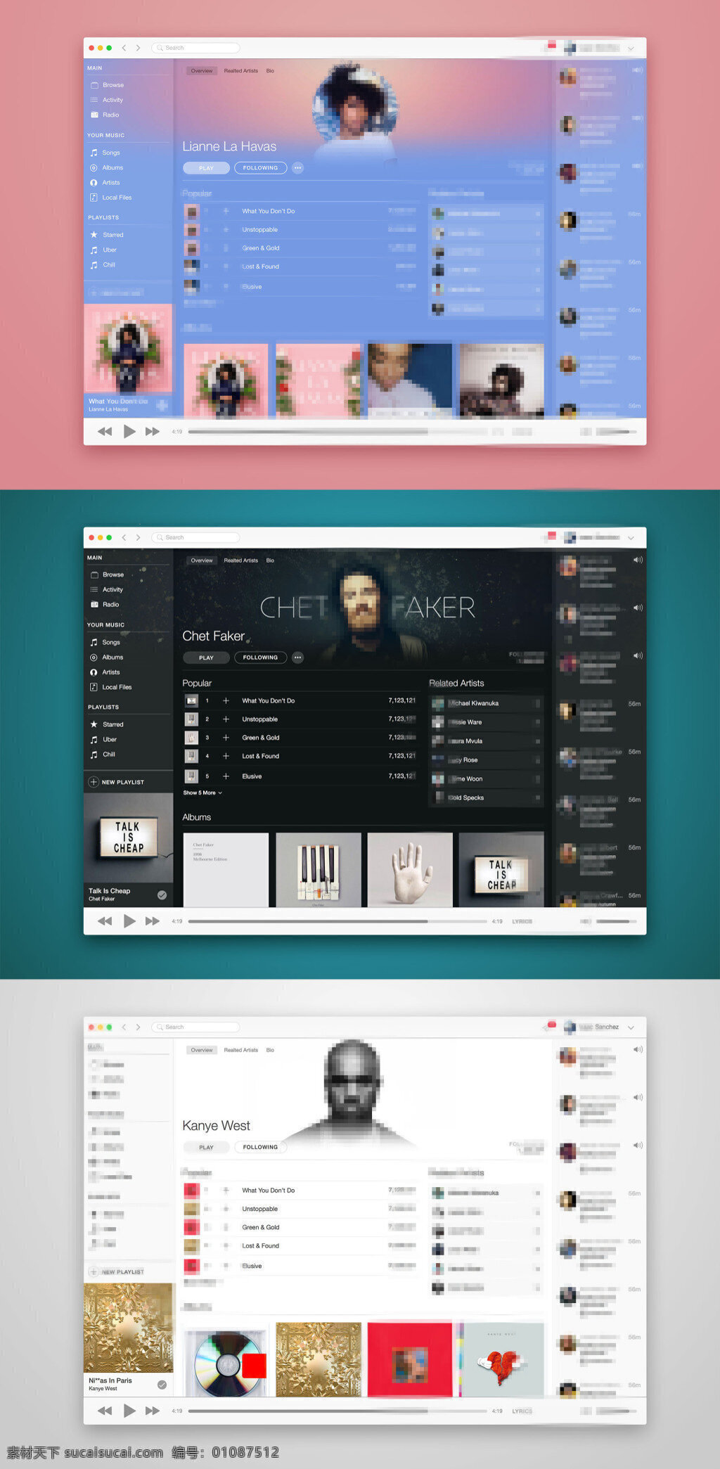 spotify 音乐 移动 手机 app 界面 ui 苹果