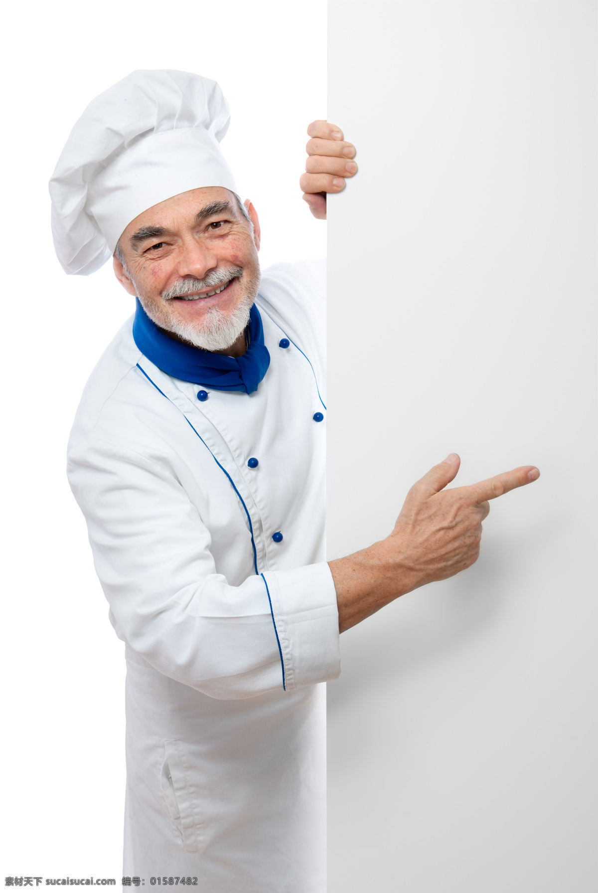 厨师 广告牌 老人 老厨师 手势 推荐 商务人士 人物图片