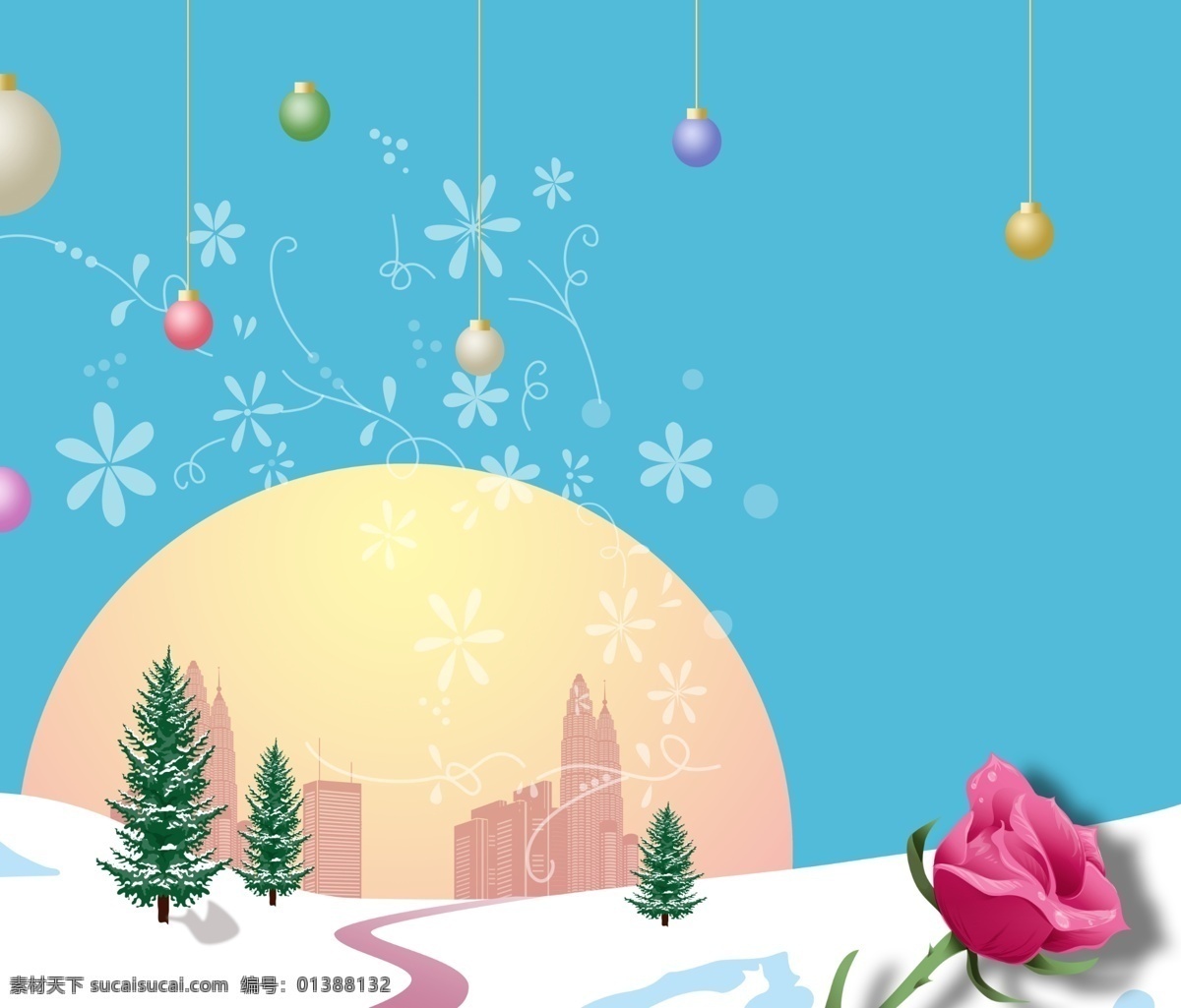 玻璃图案 彩球 城市 广告设计模板 蓝色背景 落日 玫瑰 强化玻璃 圣诞节移门 圣诞 雪松 雪地 弯路 移门图案 源文件 家居装饰素材