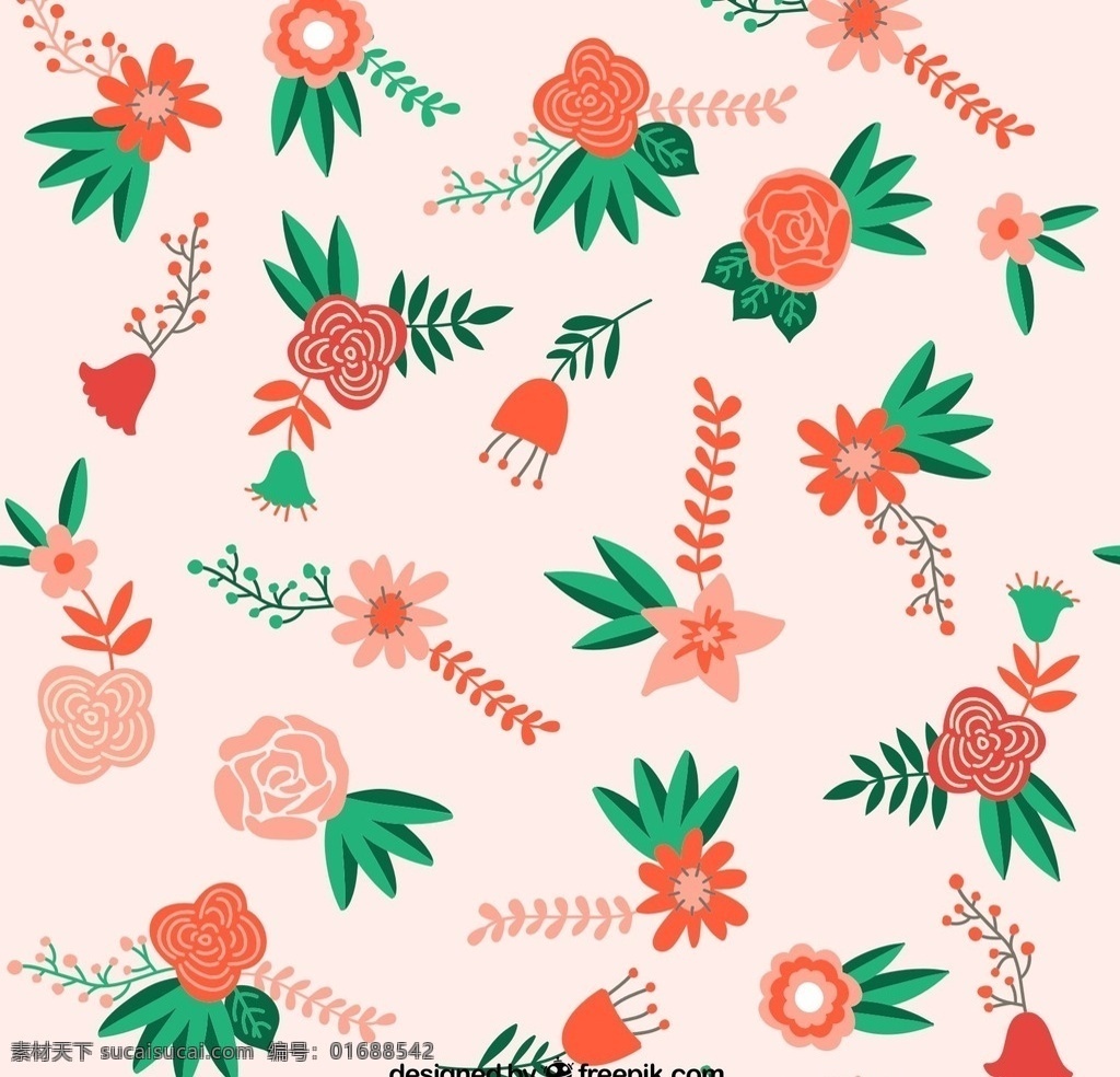 可爱花朵 矢量精美小花 可爱小花 花纹 卡通 卡通设计