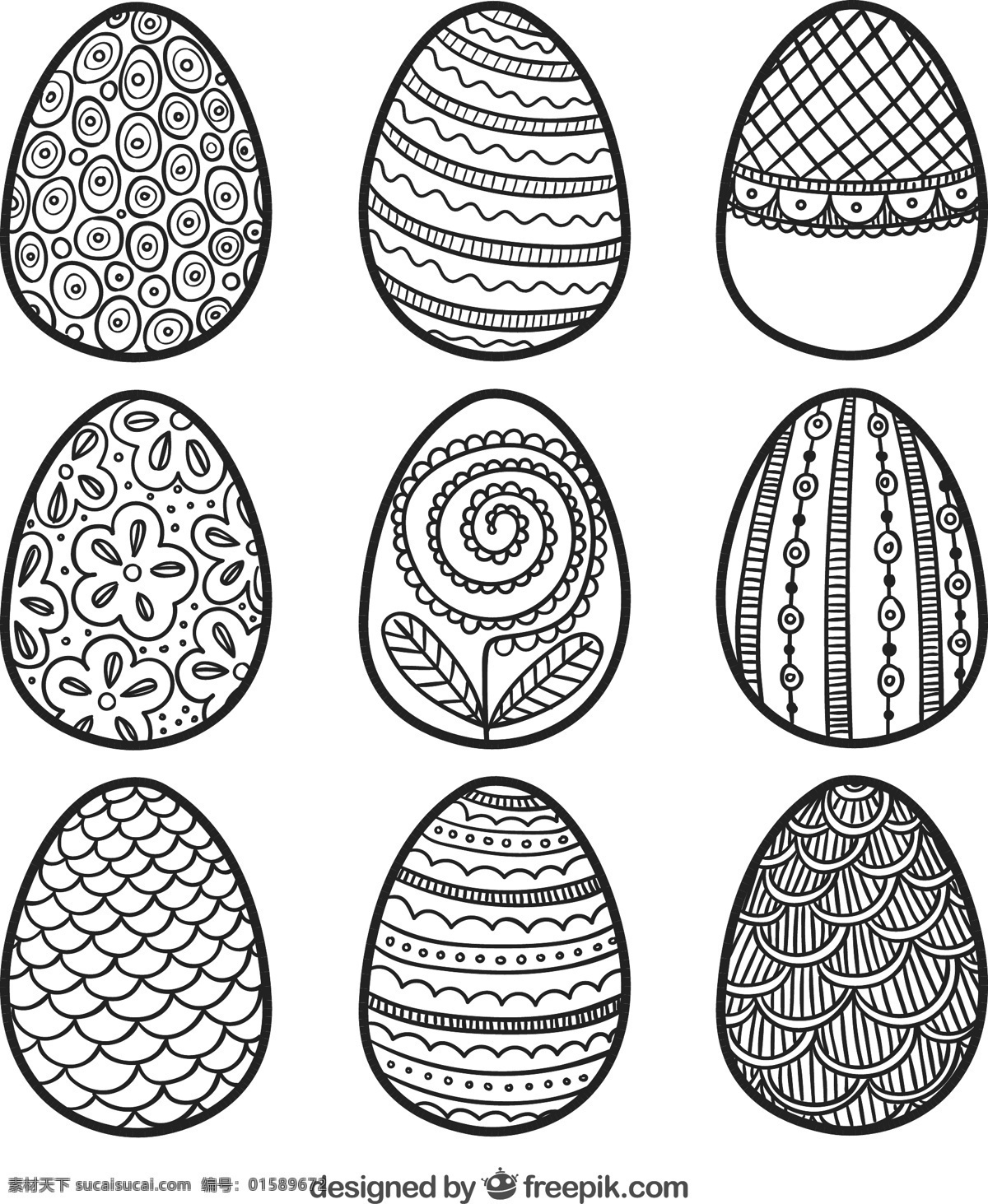 装饰 复活节 彩蛋 绘画 复活节蛋 蛋 图案 白色