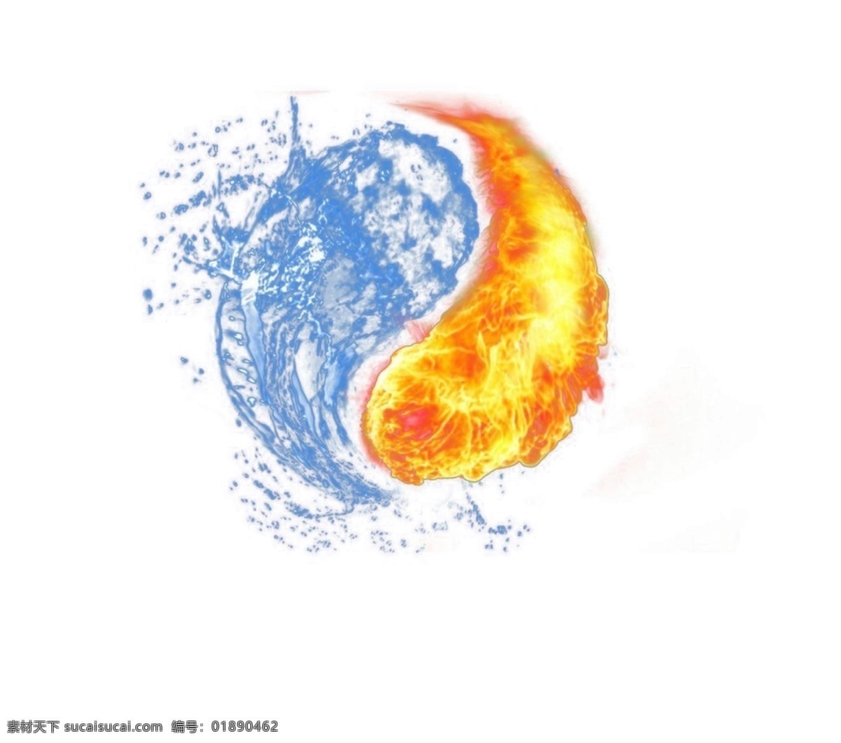 太极火焰标志 太极 水晶 火焰 标志 白色