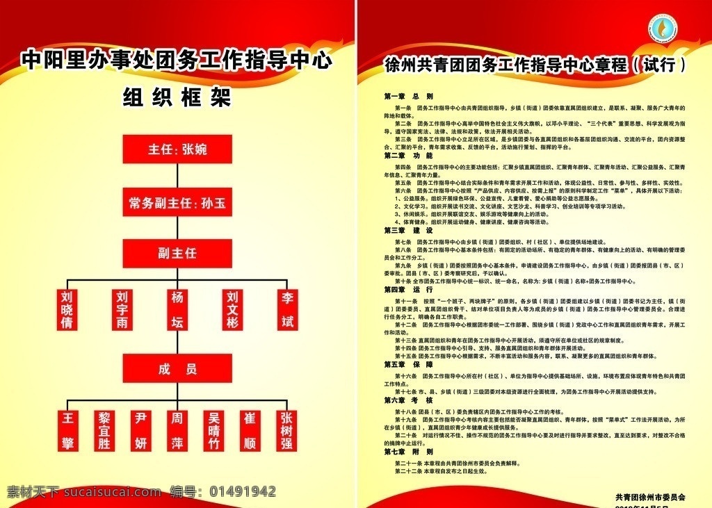 团委 制度 牌 系列 展板设计 标牌设计 简约设计 色块设计 暖色背景 徽标设计 团务工作章程 组织框架图 分层 源文件