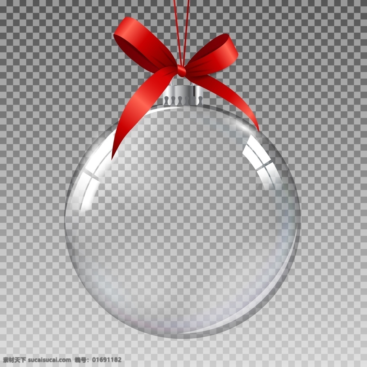 透明 圣诞球 元素 高清 红色 底纹边框 其他素材