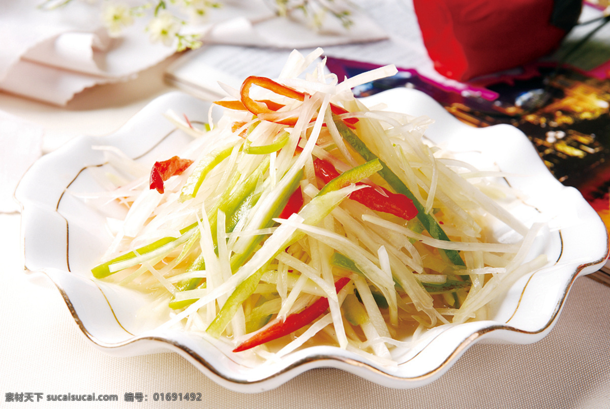 凉拌木瓜丝 美食 传统美食 餐饮美食 高清菜谱用图
