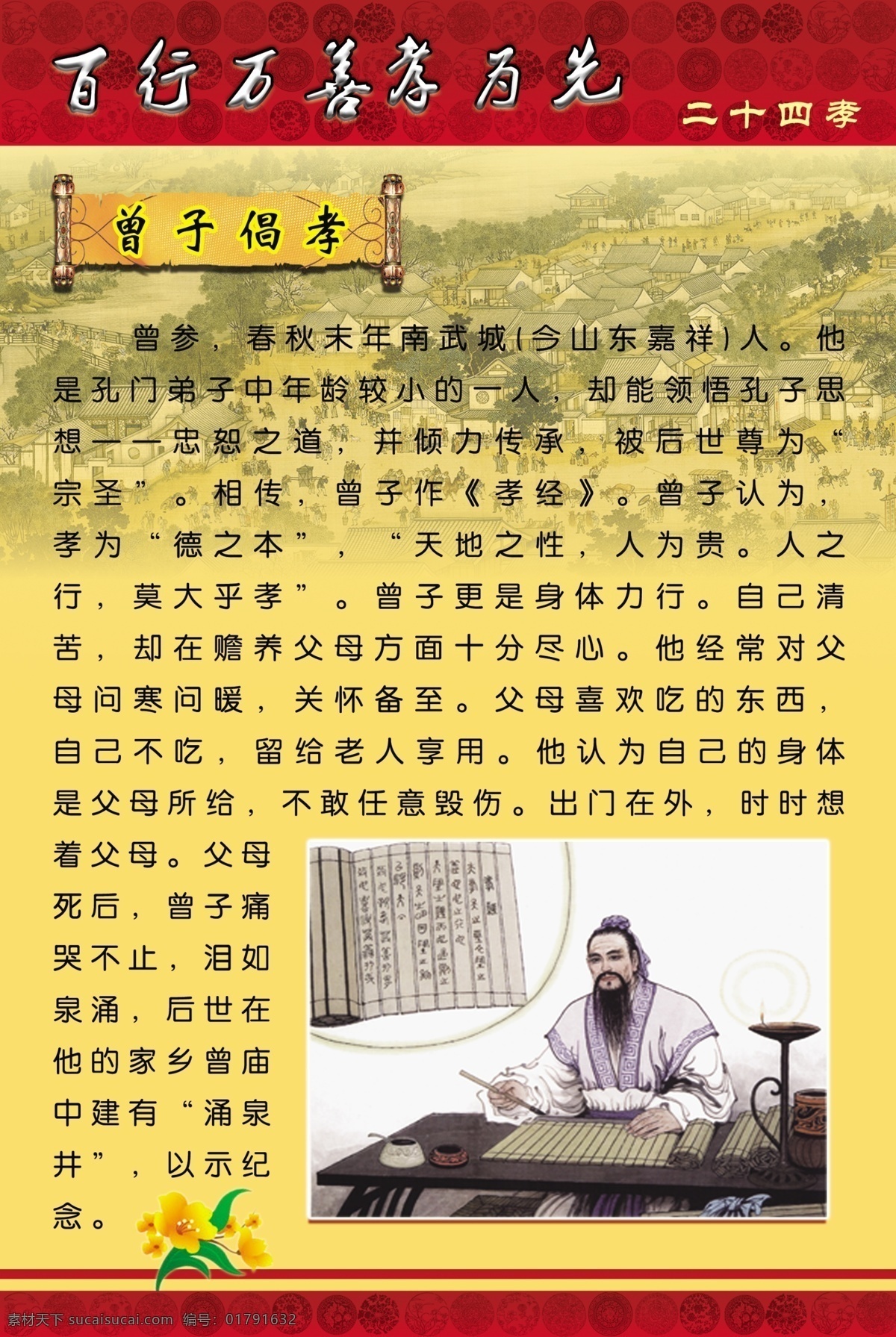 分层 二十四孝 励志故事 学校展板 源文件 曾子 倡 孝 模板下载 曾子倡孝 古代励志故事 古代名人 名人小故事 其他展板设计