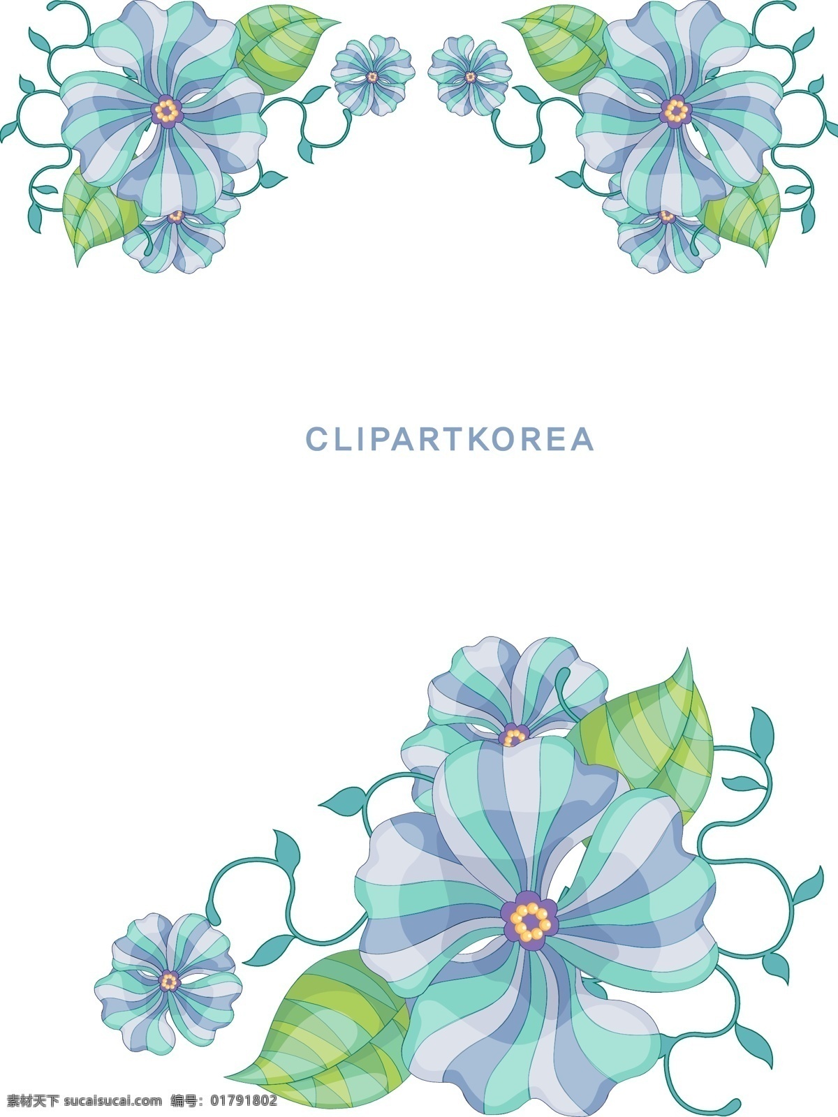 伞花免费下载 cdr矢量图 花纹 镜框 树叶 伞花