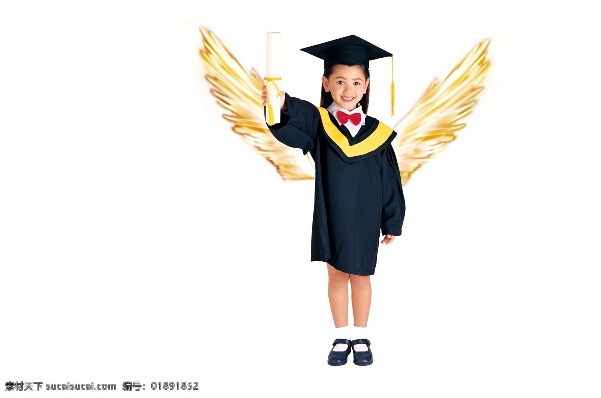 小博士 女孩 小女孩 文凭 博士装 博士帽 毕业照 毕业 人物图库 儿童幼儿 摄影图库 分层 人物 源文件库