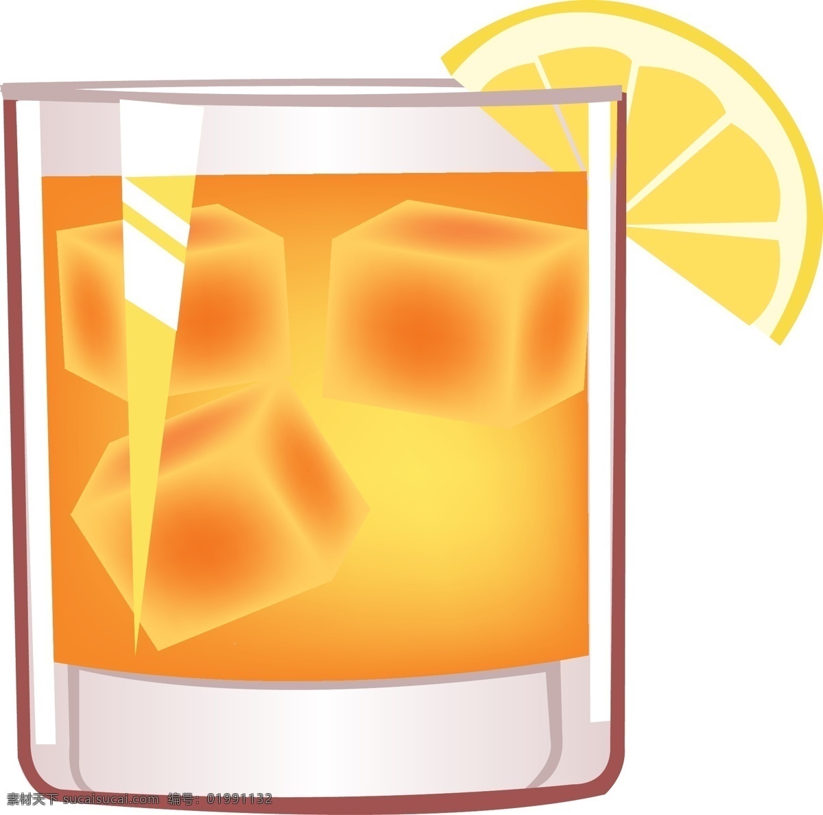 矢量橙汁元素 矢量 冰块 橙汁 ai元素 免扣元素