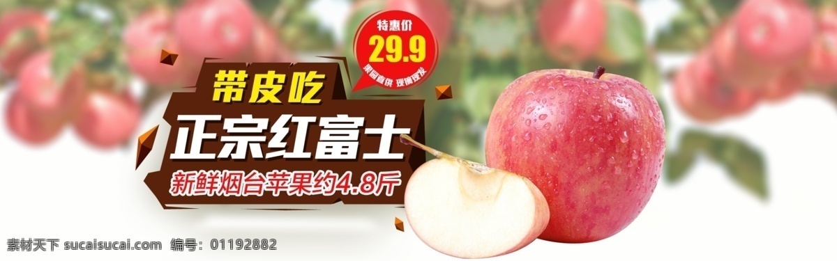 正宗 红富士 苹果 蛇果 新鲜 水果 海报 正宗红富士 新鲜水果