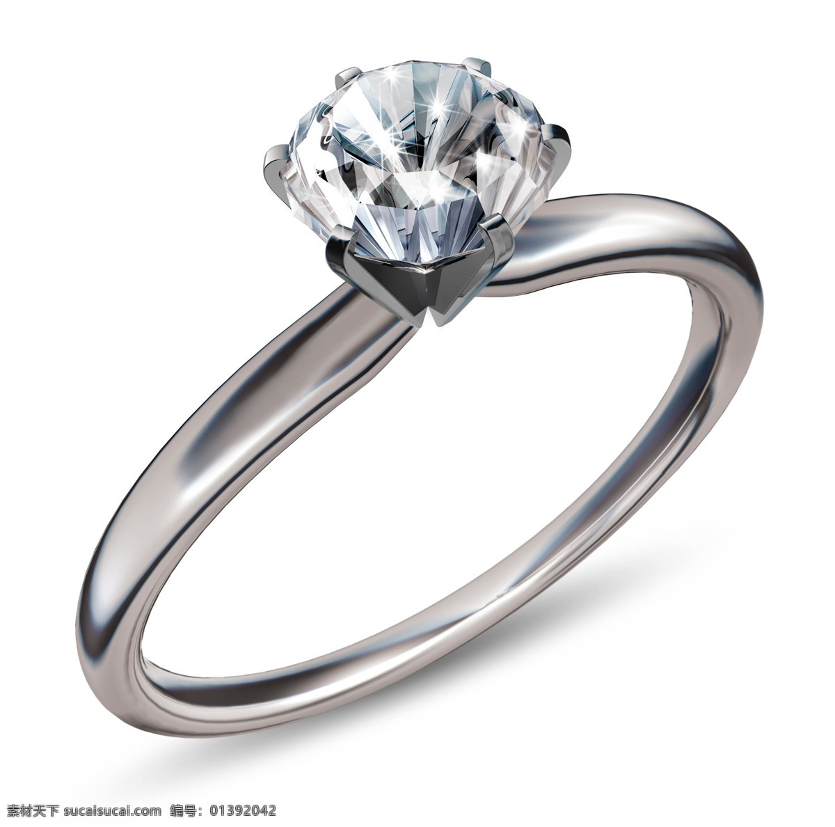 钻石戒指 3d 铂金戒指 铂金钻戒 戒指素材 钻石闪光 3d作品 3d设计