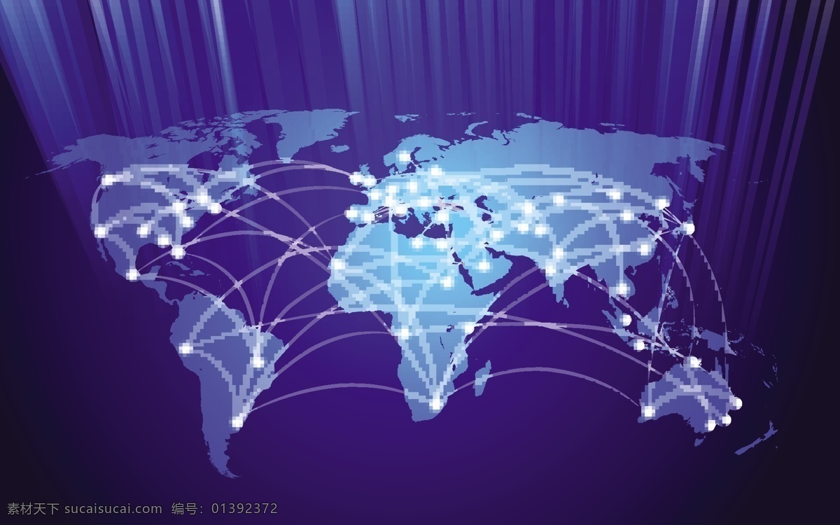 蓝色 网络 全球化 抽象 矢量 背景 地球 地图 卡通 科技 光线 ppt背景 演讲 报告 商务背景 广告背景