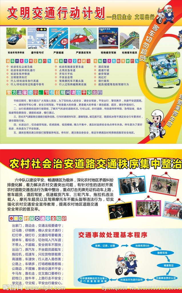 交通宣传 交通宣传栏 宣传栏 道路交通宣传 平安出行 事故处理程序 交通安全知识 交通卡通画 矢量