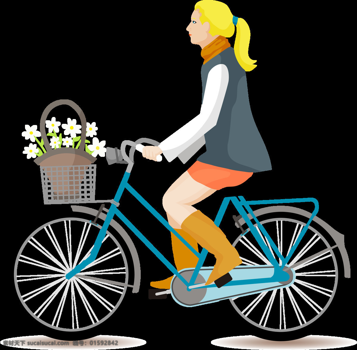 女孩 骑 自行车 插画 免 抠 透明 图 层 共享单车 女式单车 男式单车 电动车 绿色低碳 绿色环保 环保电动车 健身单车 摩拜 ofo单车 小蓝单车 双人单车 多人单车