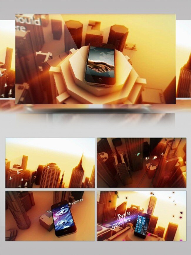 三维 城市 手机 主题 宣传片 ae 模板 宣传 展示 电子
