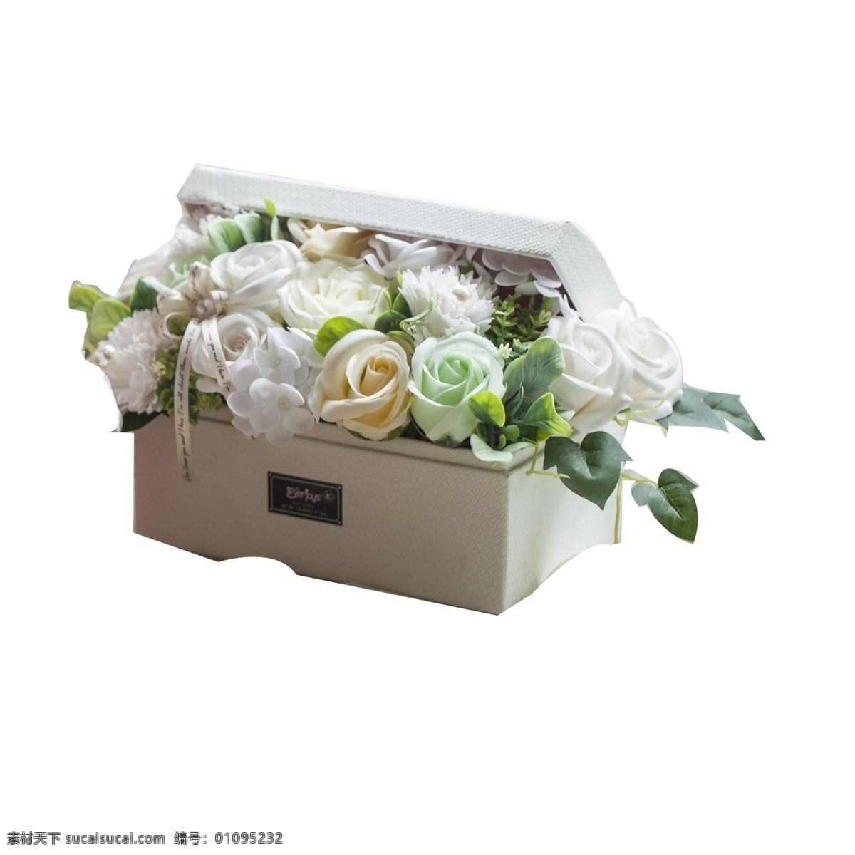 白色 花朵 礼盒 免 抠 图 花朵礼物 漂亮 绿色植物 绿色生态 植物花朵 漂亮的花朵 情人节花朵 免抠图