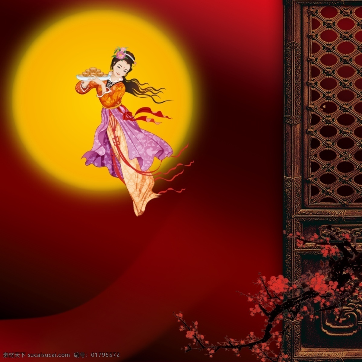月亮 设计素材 海报 嫦娥 窗户 门铃