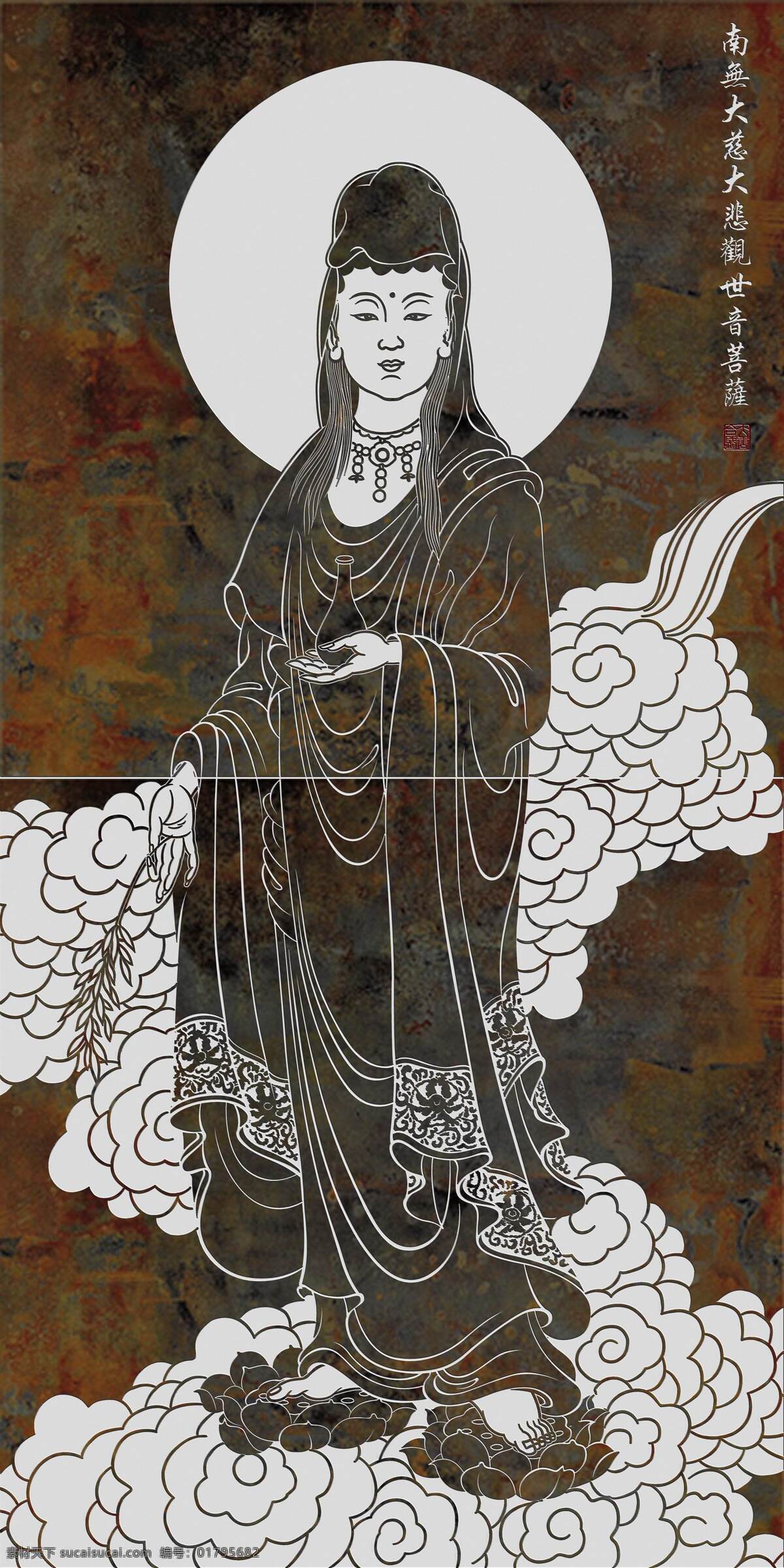 雕刻 砖 传统文化 仿古 观音 拼花 文化艺术 设计素材 模板下载 雕刻砖 禅韵