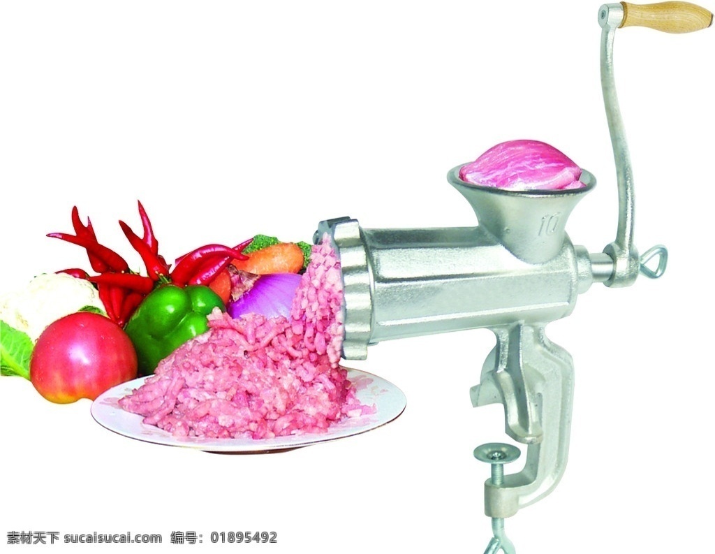 绞肉机 肉 辣椒 西红柿 盘子 分层 源文件