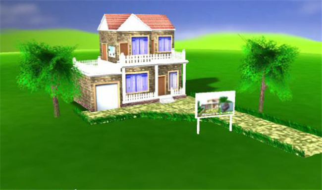 绿色植物 梦幻 房子 游戏 模型 房子游戏模块 大自然 装饰 房子网游素材 3d模型素材 游戏cg模型
