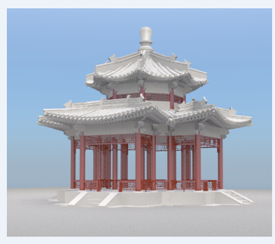 古建免费下载 古代 古建 建筑 亭子 攒尖十字亭 3d模型素材 游戏cg模型