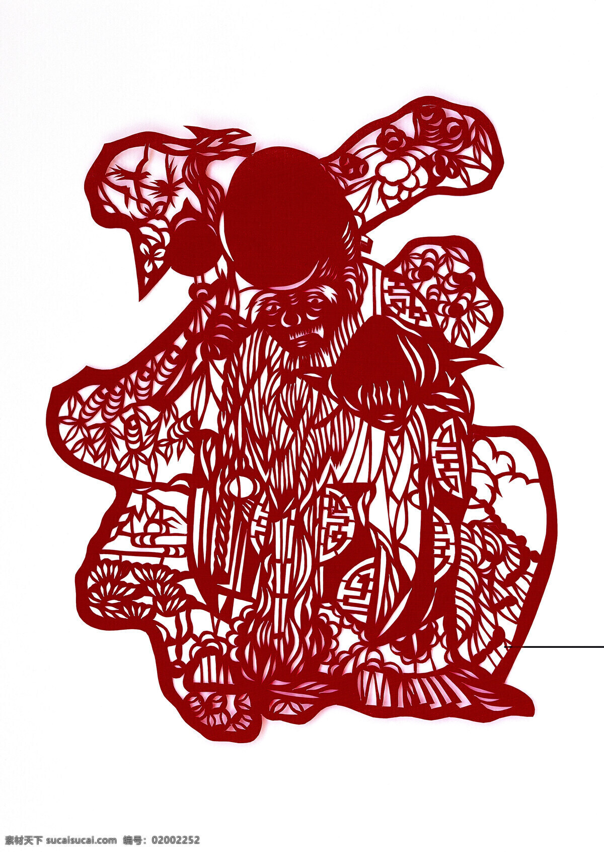 剪纸寿星 剪纸 艺术 插画 卡通 插图 传统艺术 图案 彩色 寿星 福 剪纸艺术 文化艺术 传统文化