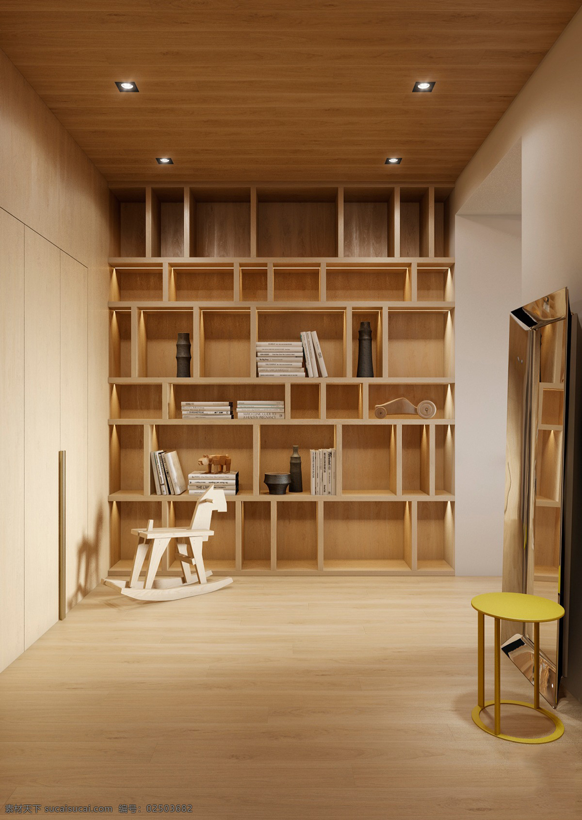 木质 书房 装修 效果图 书柜 软装效果图 室内设计 展示效果 房间设计家装 家具
